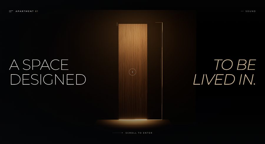 Apartment 01 concept website by Zero to One