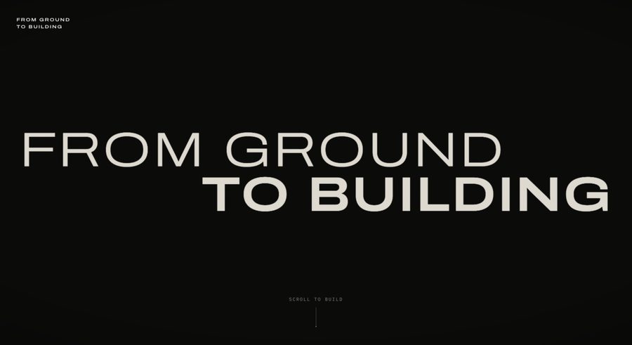 From Ground to Building concept website by Zero to One