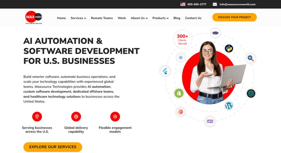 Maxsource website screenshot